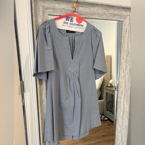 Slate Blue Finley Flutter Sleeve Dress